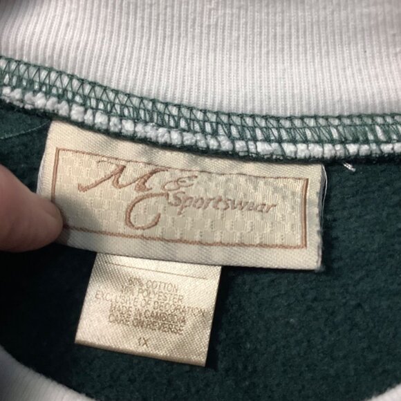 Vintage M & C Sportswear Women’s Sweatshirt 1X Cardinal Embroidered Granny Core - Picture 7 of 9